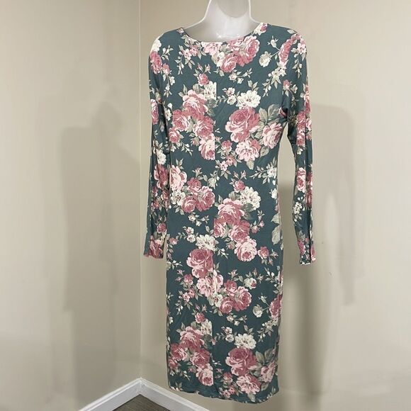 NWT Bold Elements Green Floral Dress.  Size M medium 8/10 - Picture 6 of 11